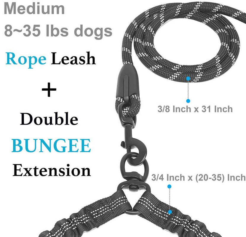 Double-Bungee Rope Dog Leash (31 in + 20-35 in) – iYoShop x PetJeeves®