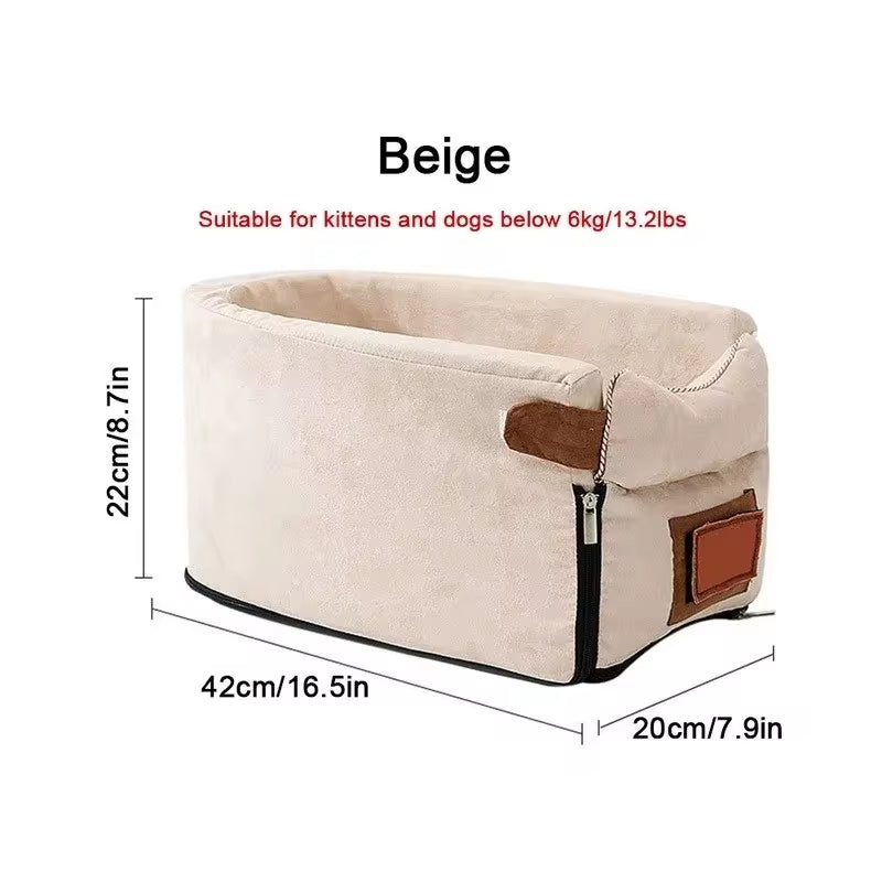 Portable Dog Car Seat Bed and Carrier for Small Dogs and Cats - Safe Travel Accessory