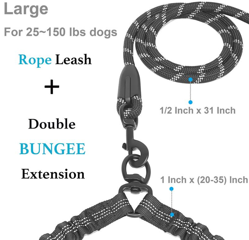 Double-Bungee Rope Dog Leash (31 in + 20-35 in) – iYoShop x PetJeeves®