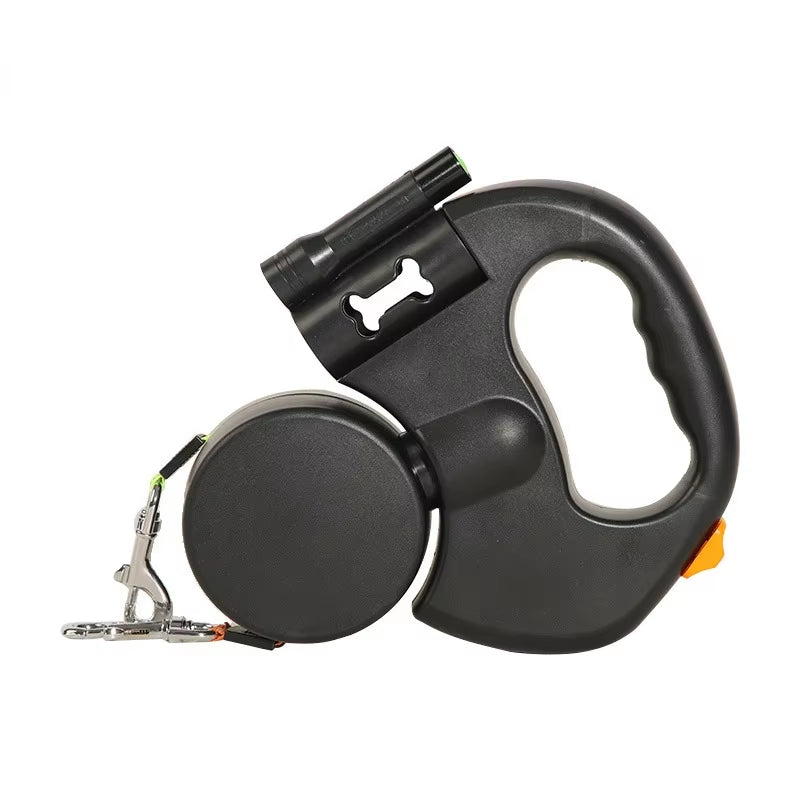 Dual-LED Retractable Dog Leash (2-Dog, 3 m) – “MoonWalk” by PetJeeves®