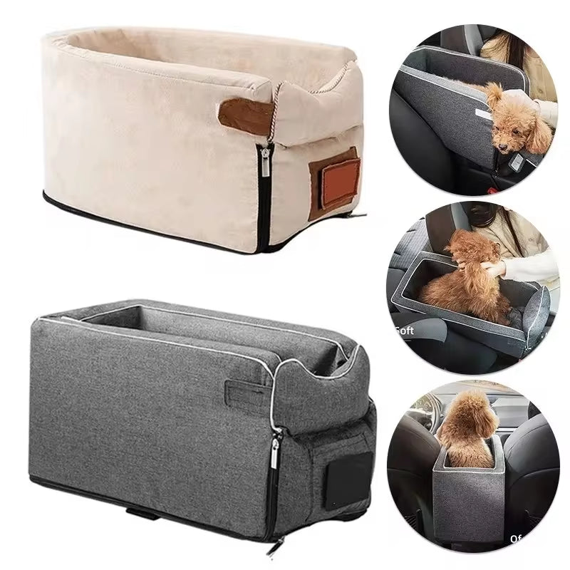 Portable Dog Car Seat Bed and Carrier for Small Dogs and Cats - Safe Travel Accessory