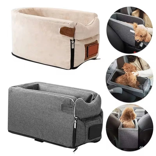 Portable Dog Car Seat Bed and Carrier for Small Dogs and Cats - Safe Travel Accessory